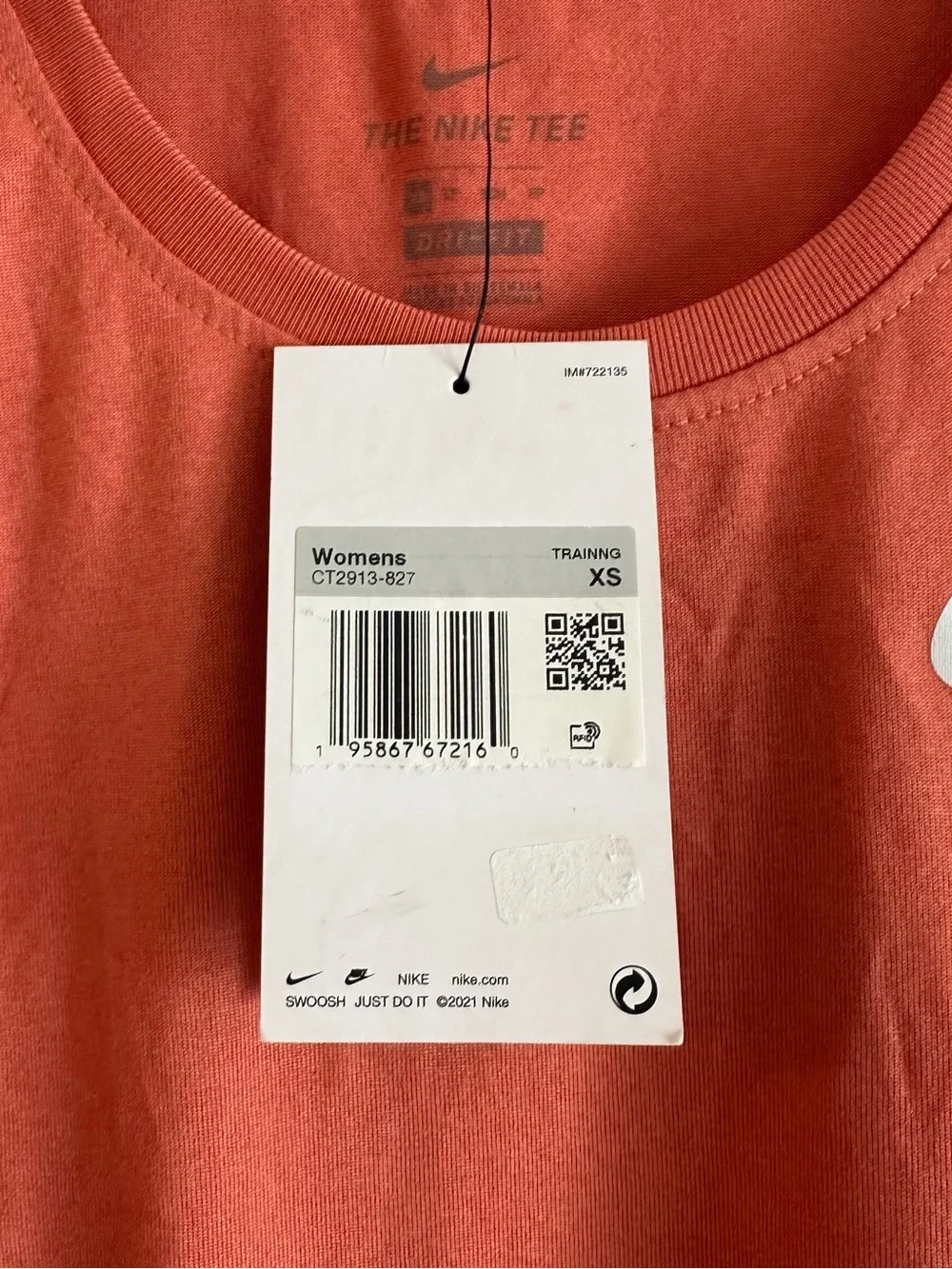 NWT Nike Women's Dri-FIT Legend Tank Top High Neck CT2913 Madder Root Orange XS